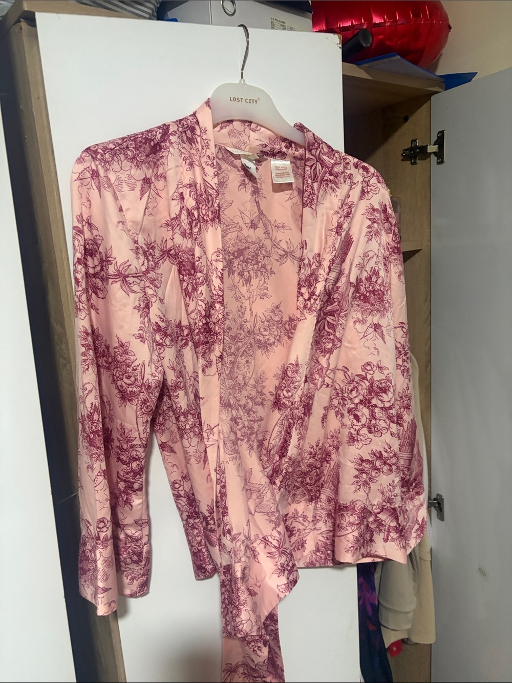 Versace for H&M pink and burgundy floral wrap jacket